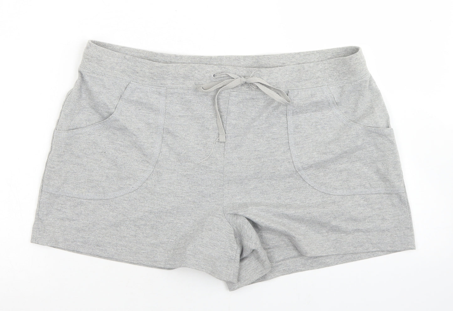 Papaya Womens Grey  Polyester Sweat Shorts Size 16 L3 in Regular Drawstring