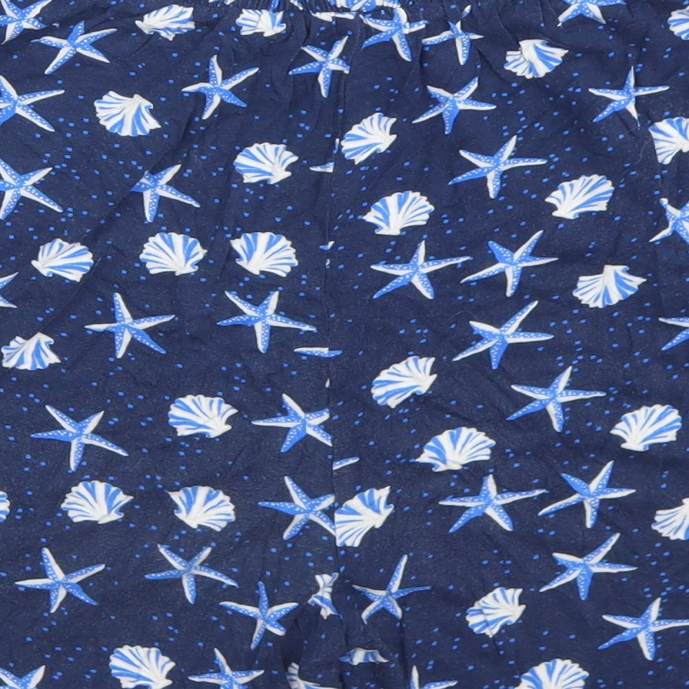 TU Womens Blue Polka Dot Viscose Paperbag Shorts Size 10 L4 in Regular  - Shell Print