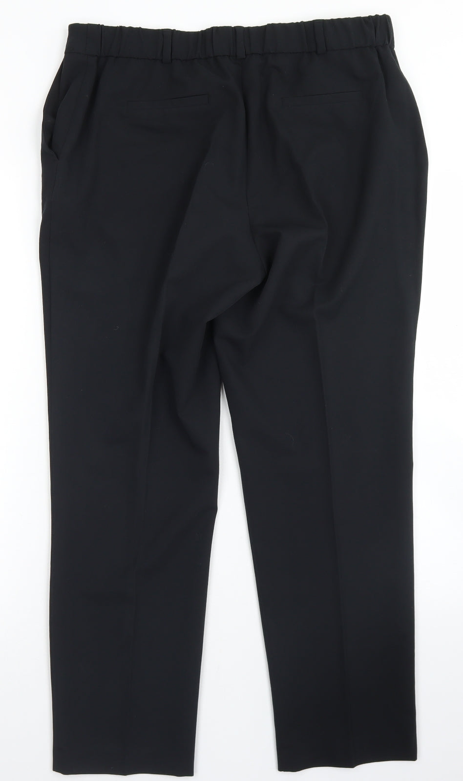 Dunnes Stores Womens Black  Polyester Dress Pants Trousers Size 14 L27 in Regular Button