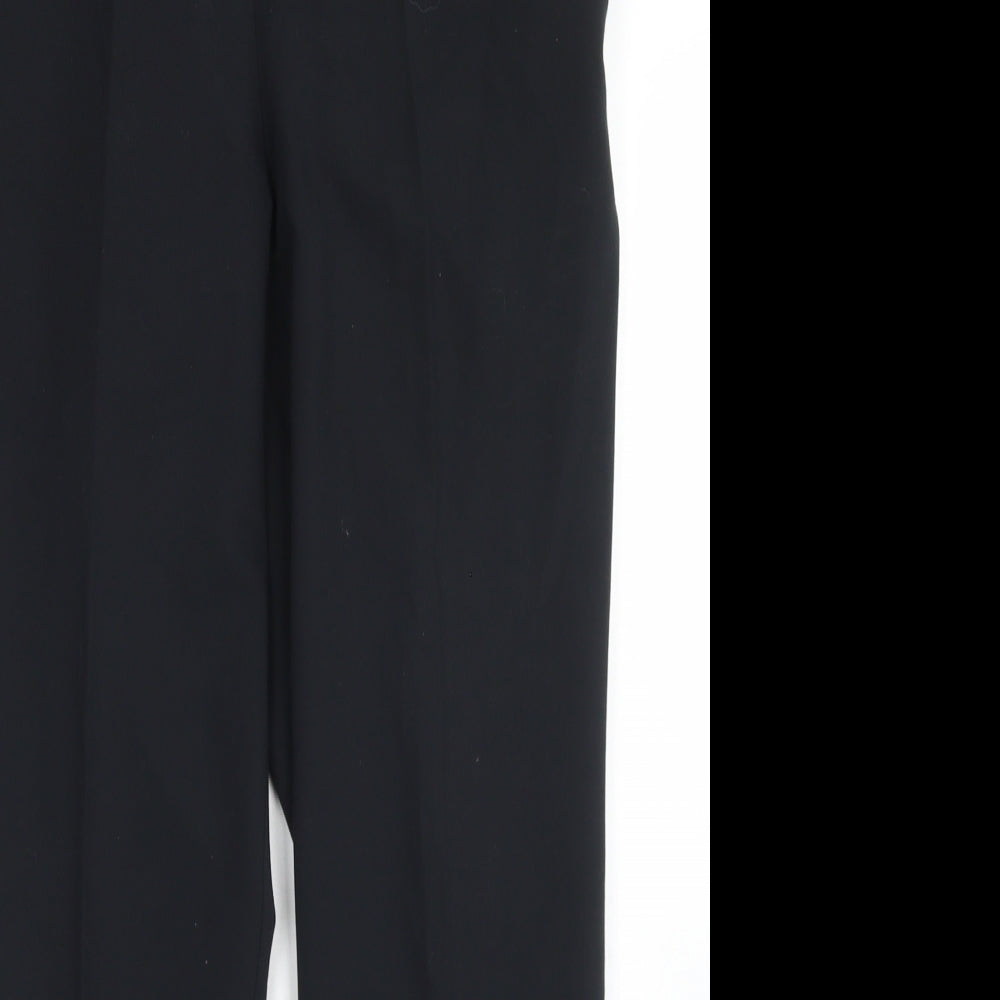 Dunnes Stores Womens Black  Polyester Dress Pants Trousers Size 14 L27 in Regular Button