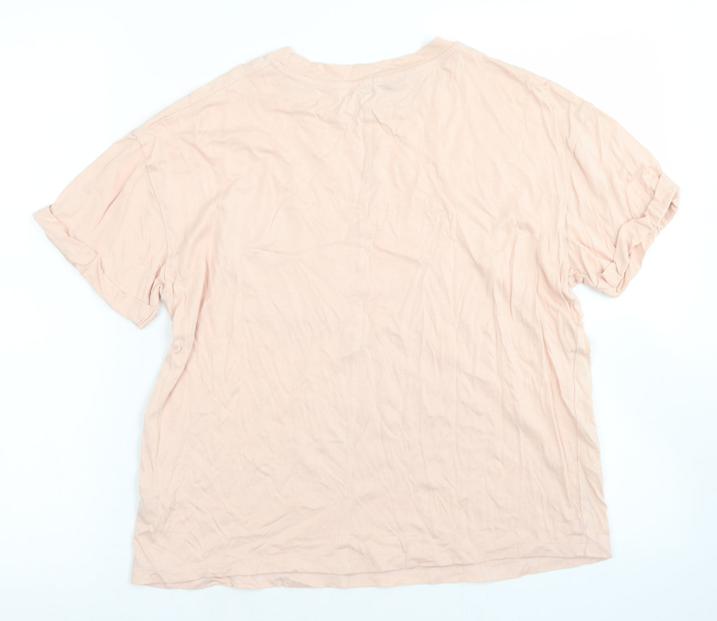 George Womens Pink  Cotton Basic T-Shirt Size 8 Crew Neck - Chest Pocket