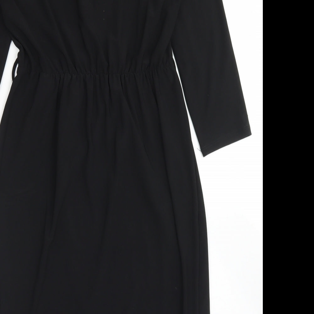 River Island Womens Black  Polyester Pencil Dress  Size 10  V-Neck  - Corset front