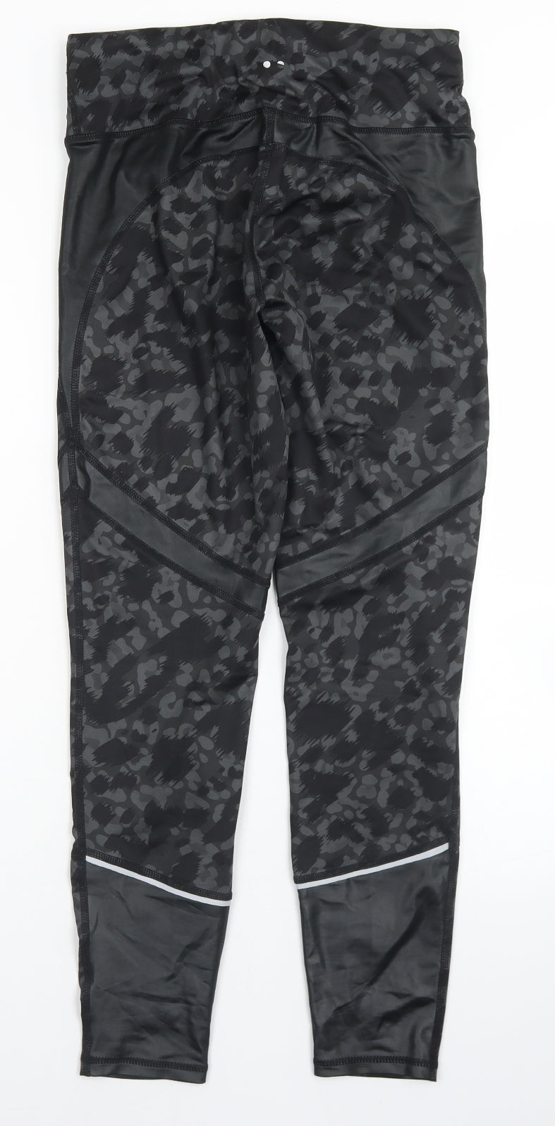 Matalan Womens Grey Animal Print Polyester Compression Leggings Size 10 L25 in Regular