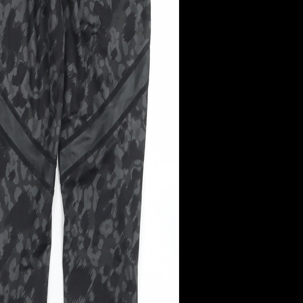 Matalan Womens Grey Animal Print Polyester Compression Leggings Size 10 L25 in Regular
