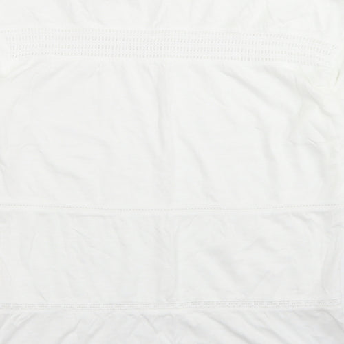 Laura Ashley Womens White  Polyester Basic T-Shirt Size 10 Round Neck