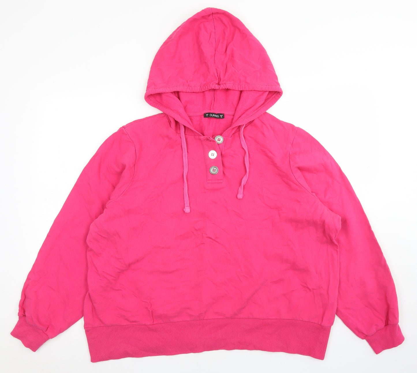 Dunnes Stores Womens Pink  Cotton Pullover Hoodie Size XL
