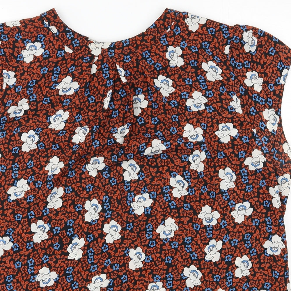 Dorothy Perkins Womens Multicoloured Floral Polyester Basic Blouse Size 20 Round Neck