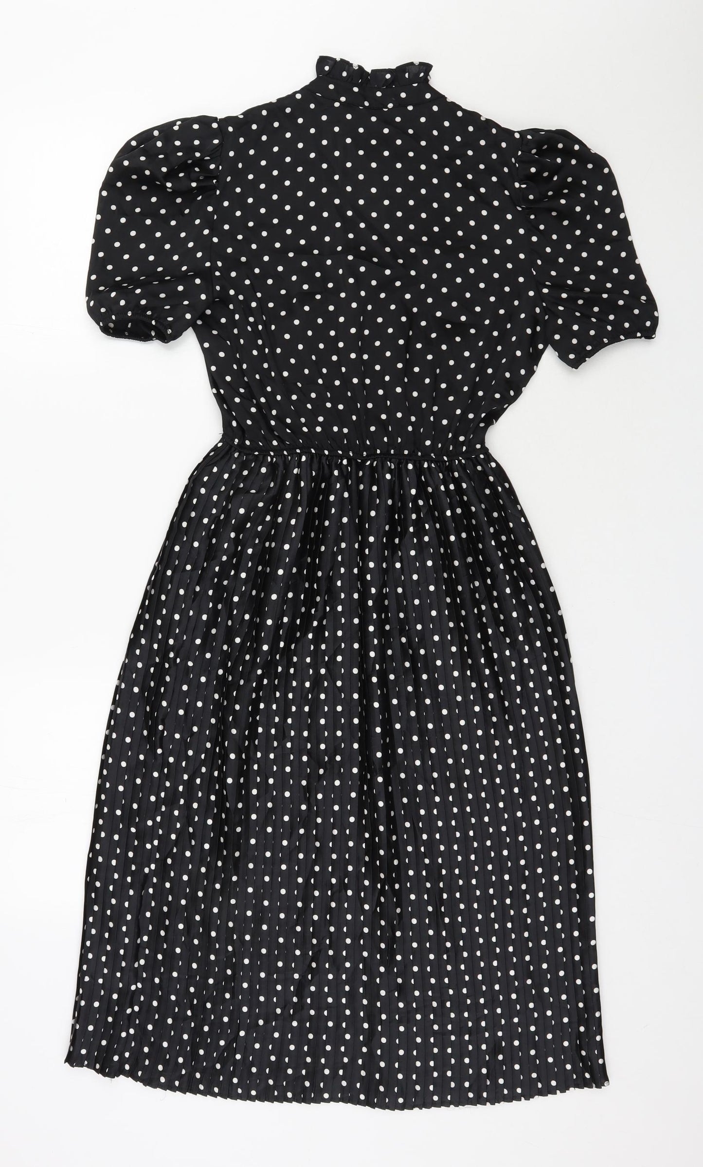 Primark Womens Black Polka Dot Polyester   Size 8  V-Neck Pullover