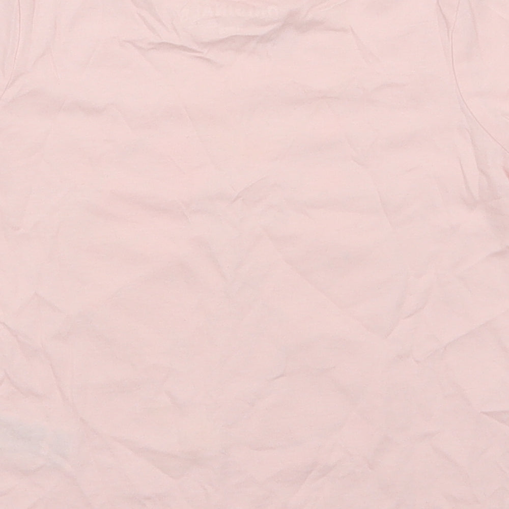 Marks and Spencer Girls Pink  Cotton Basic T-Shirt Size 4-5 Years Round Neck Pullover