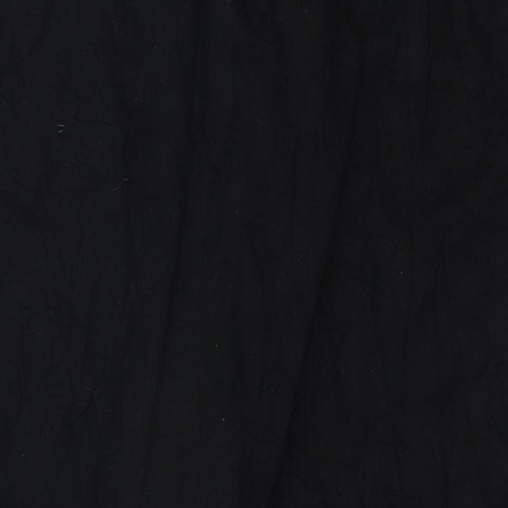 TU Womens Black  Linen Trousers  Size 14 L31 in Regular Drawstring