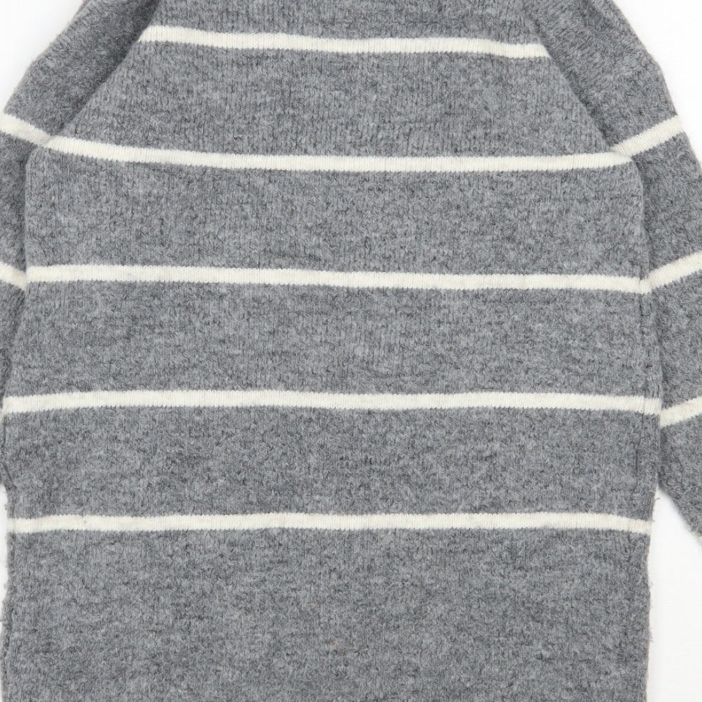 NEXT Girls Grey Round Neck  Acrylic Tunic Jumper Size 9 Years  Pullover