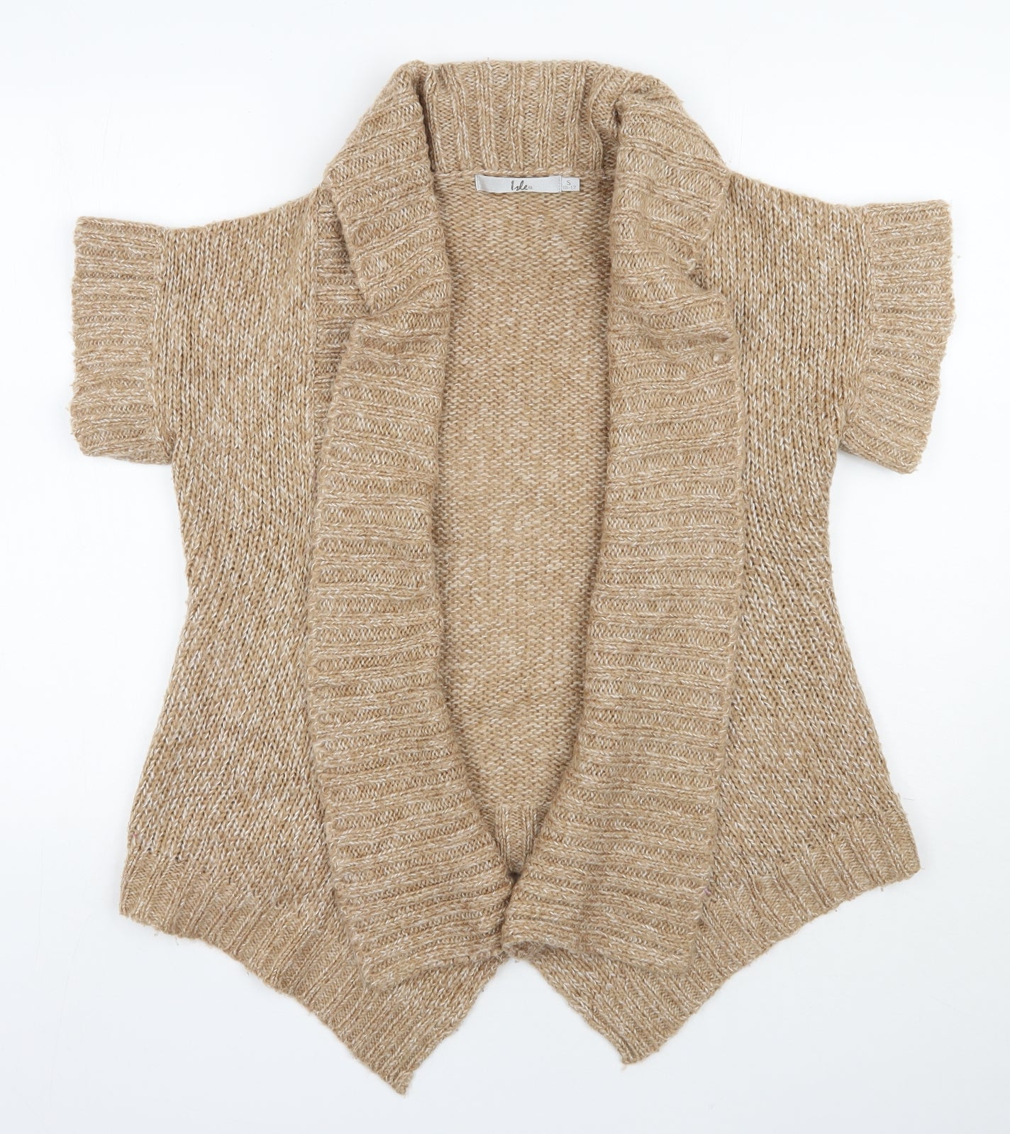 Isle Womens Brown V-Neck  Acrylic Cardigan Jumper Size 10