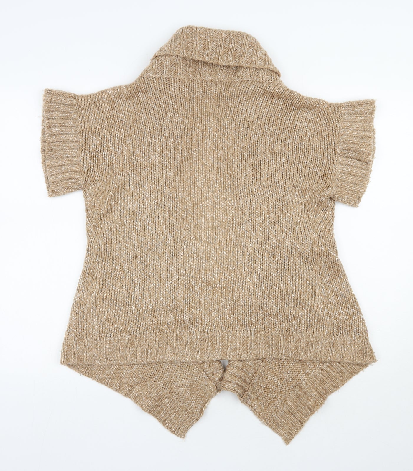Isle Womens Brown V-Neck  Acrylic Cardigan Jumper Size 10