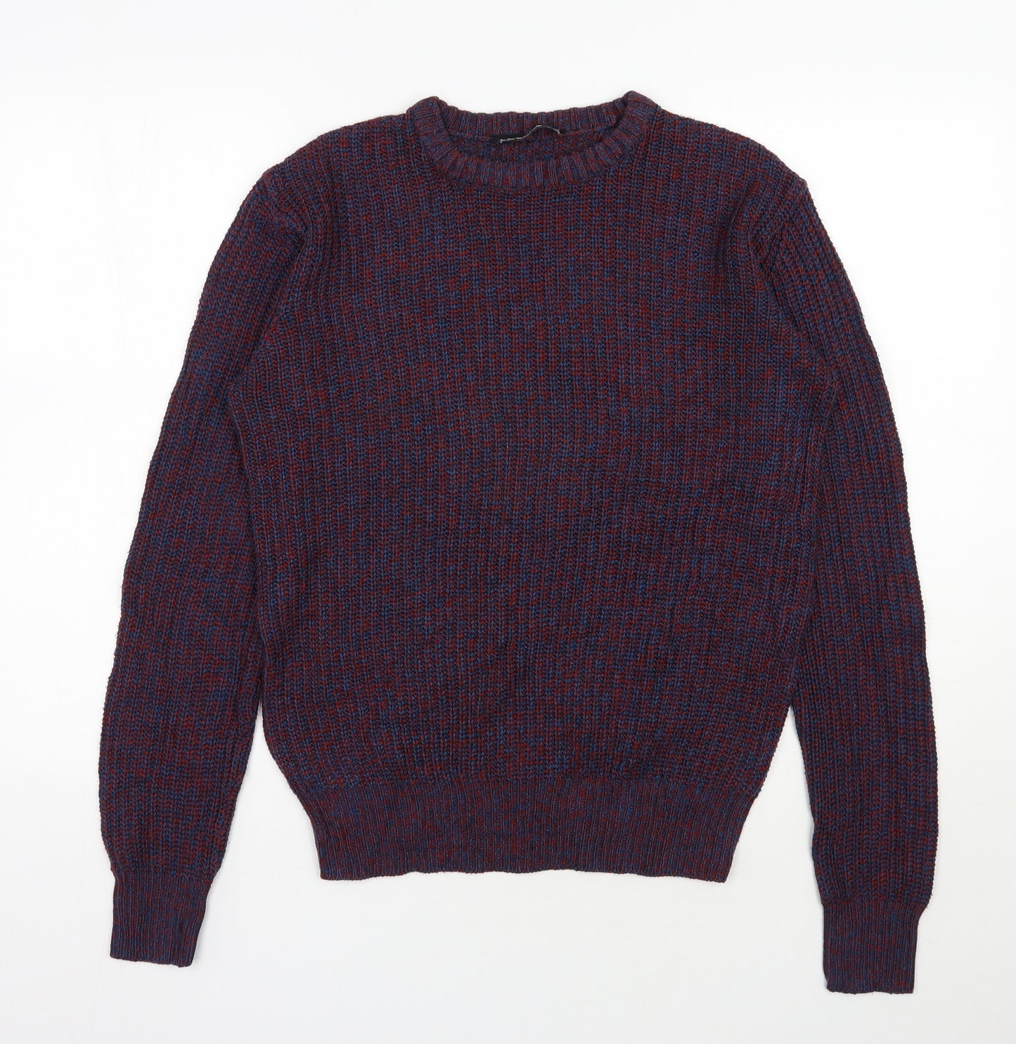 Cedar Wood State Mens Blue Round Neck  Acrylic Pullover Jumper Size S