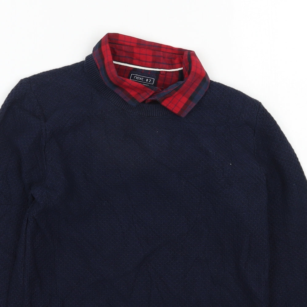 NEXT Boys Blue Collared  Cotton Pullover Jumper Size 11 Years  Pullover