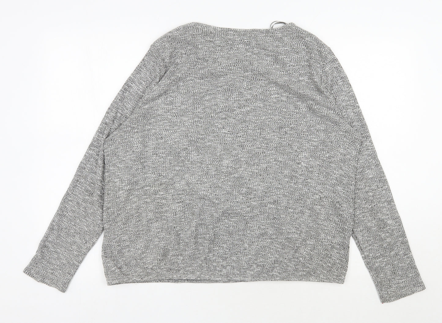 Papaya Womens Grey  Viscose Wrap Blouse Size 18 V-Neck