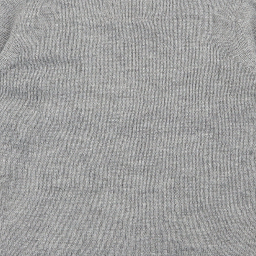 TU Boys Grey Round Neck  Acrylic Pullover Jumper Size 6 Years  Pullover - Christmas Jumper