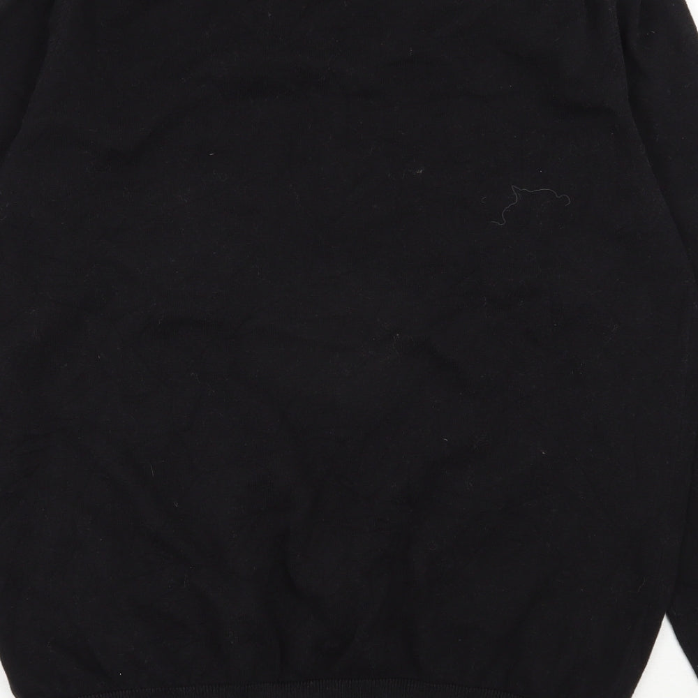 Ben Sherman Mens Black V-Neck  Cotton Pullover Jumper Size L