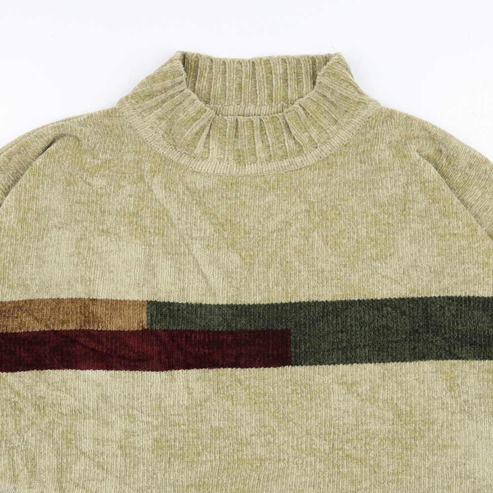 River Island Mens Beige High Neck  Acrylic Pullover Jumper Size M