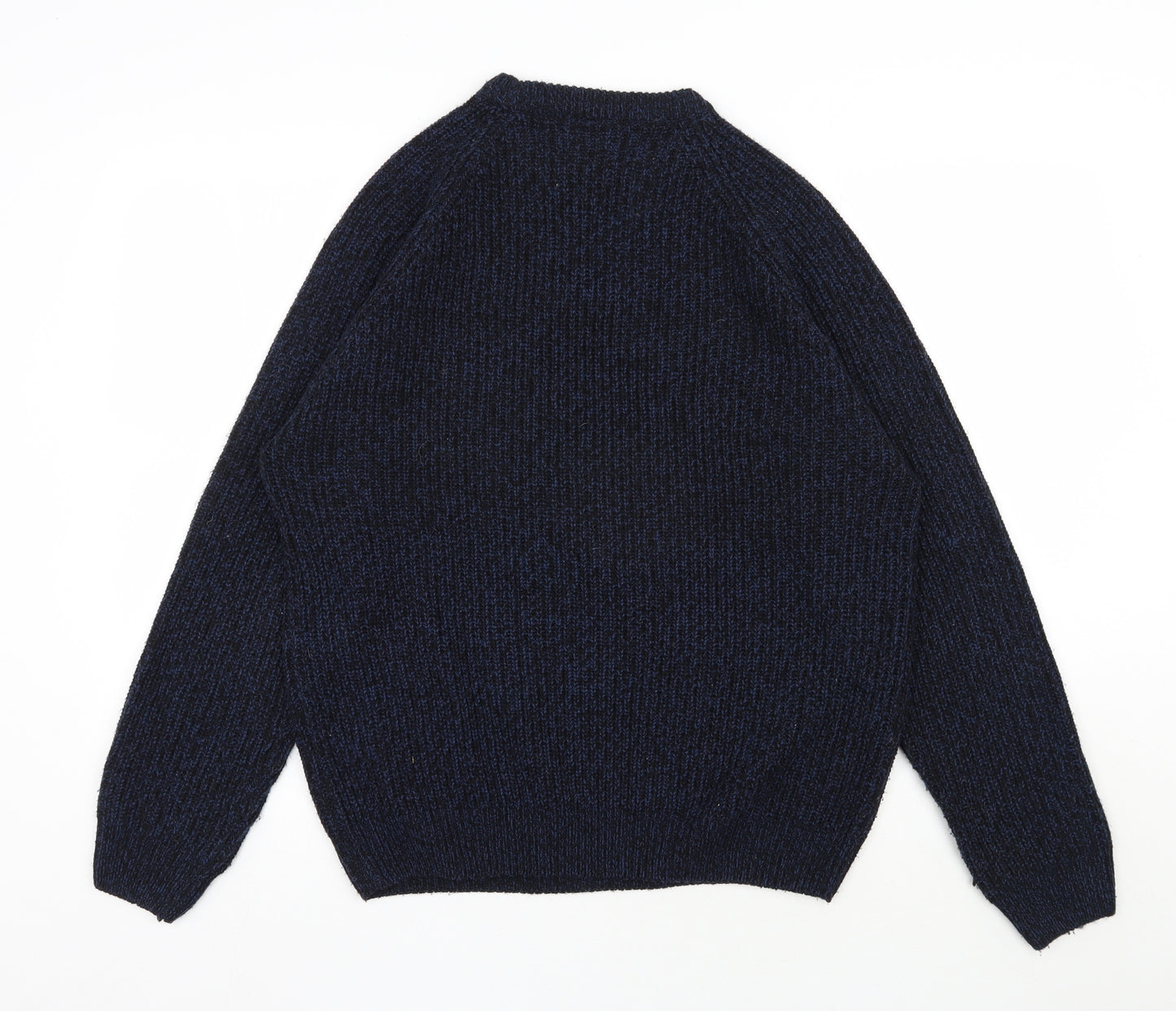 Cedar Wood State Mens Blue Round Neck  Acrylic Pullover Jumper Size L