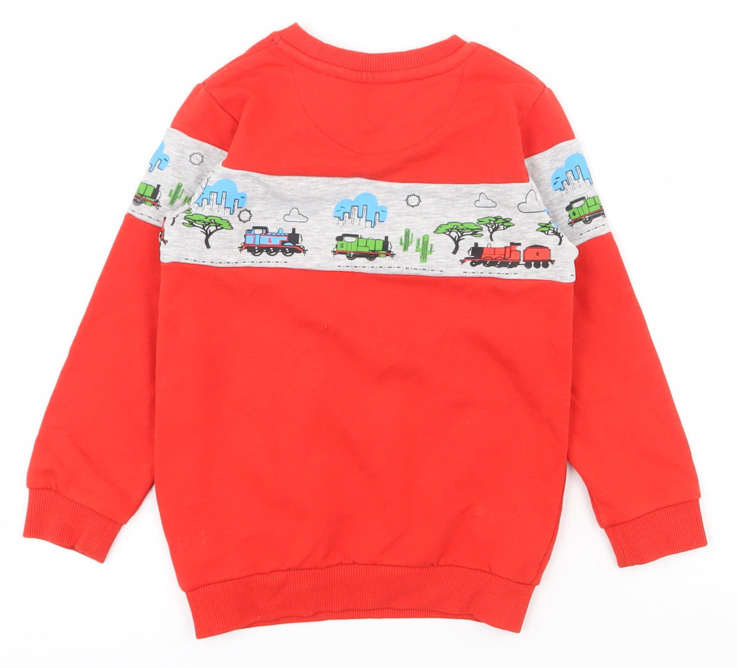 Marks and Spencer Boys Red  Cotton Pullover Sweatshirt Size 2-3 Years  Pullover