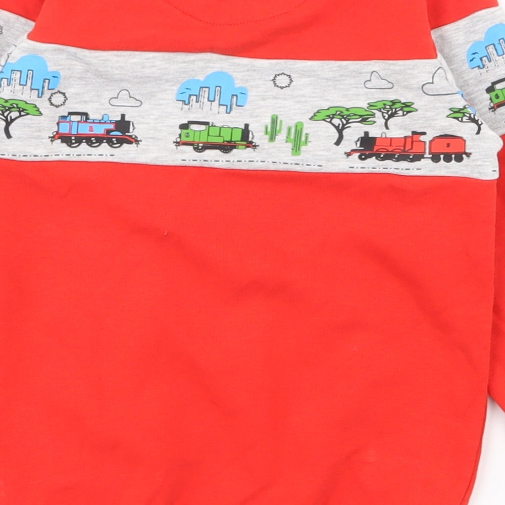 Marks and Spencer Boys Red  Cotton Pullover Sweatshirt Size 2-3 Years  Pullover