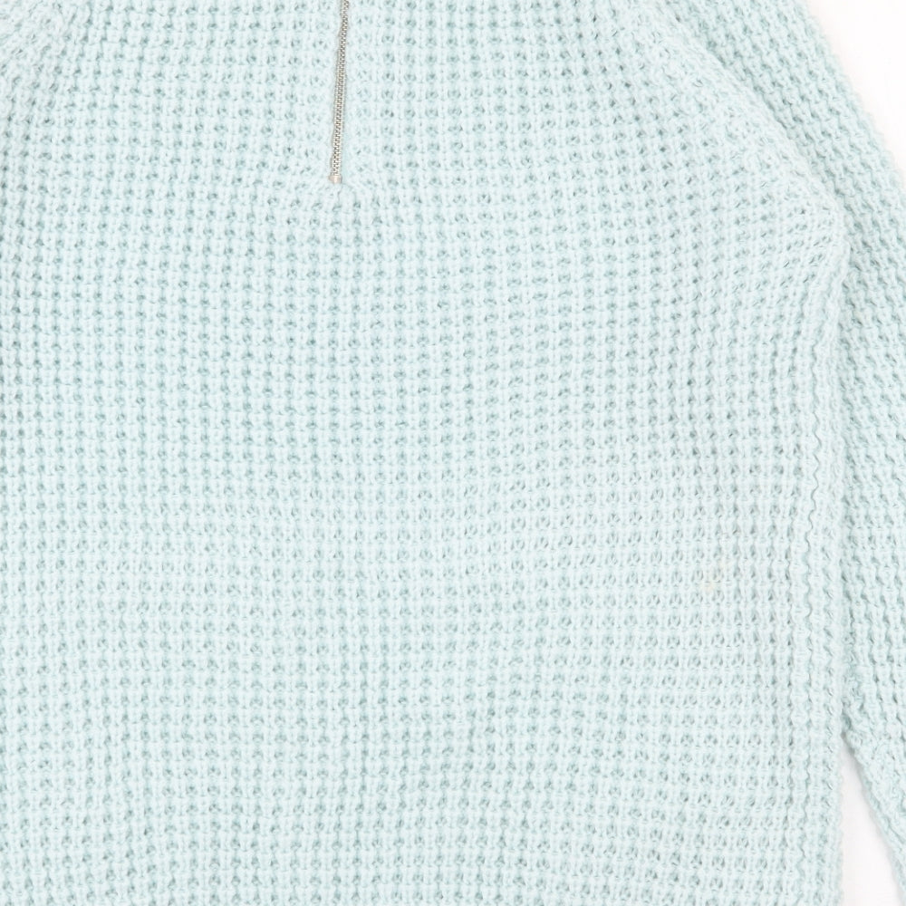 Internacionale Womens Blue Round Neck  Acrylic Pullover Jumper Size 14