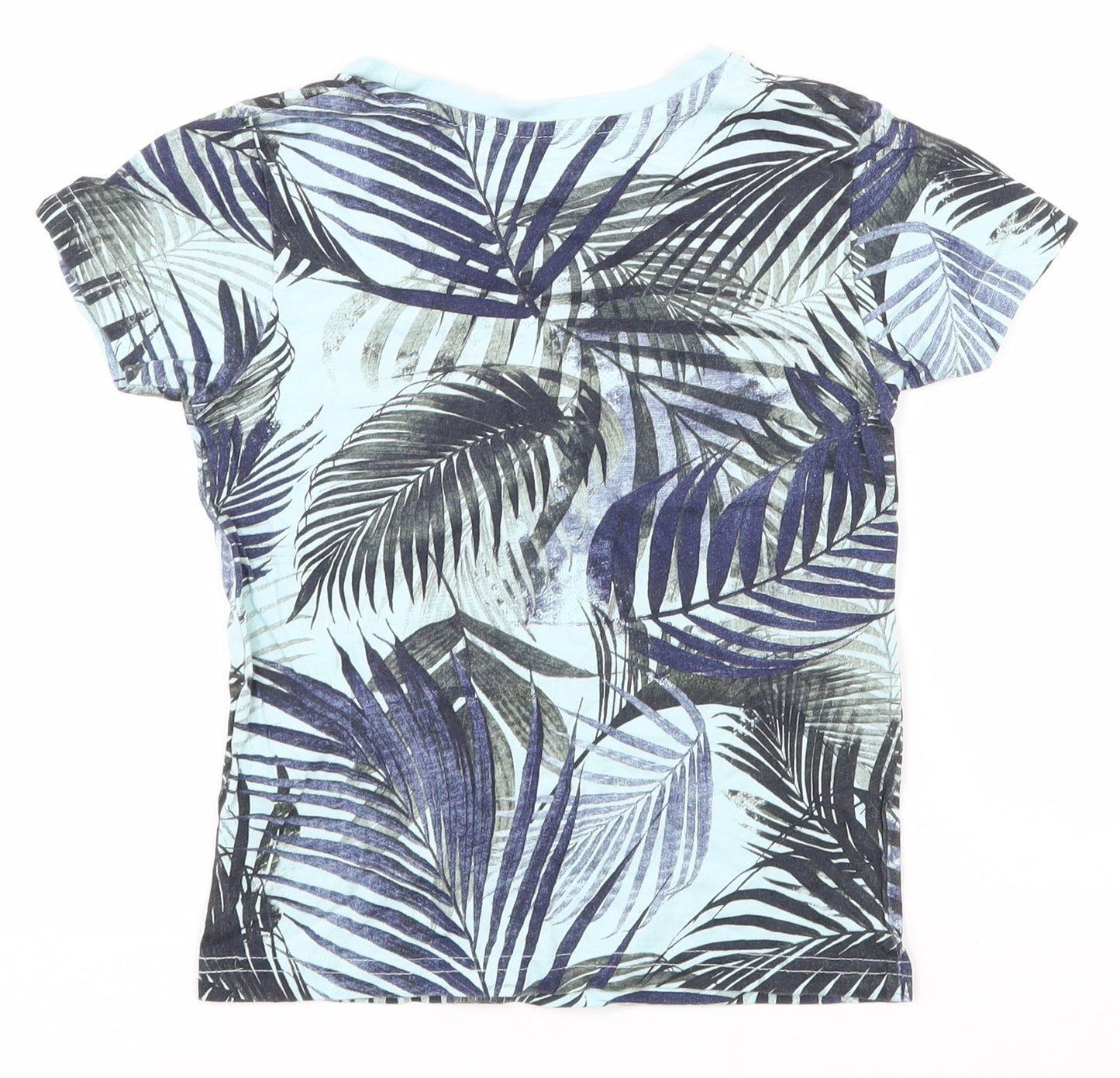 Primark Boys Multicoloured Floral 100% Cotton Pullover T-Shirt Size 5-6 Years Round Neck Pullover