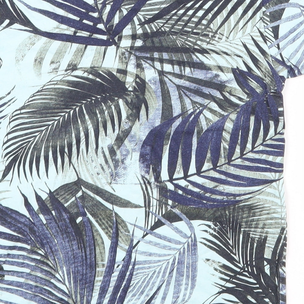 Primark Boys Multicoloured Floral 100% Cotton Pullover T-Shirt Size 5-6 Years Round Neck Pullover