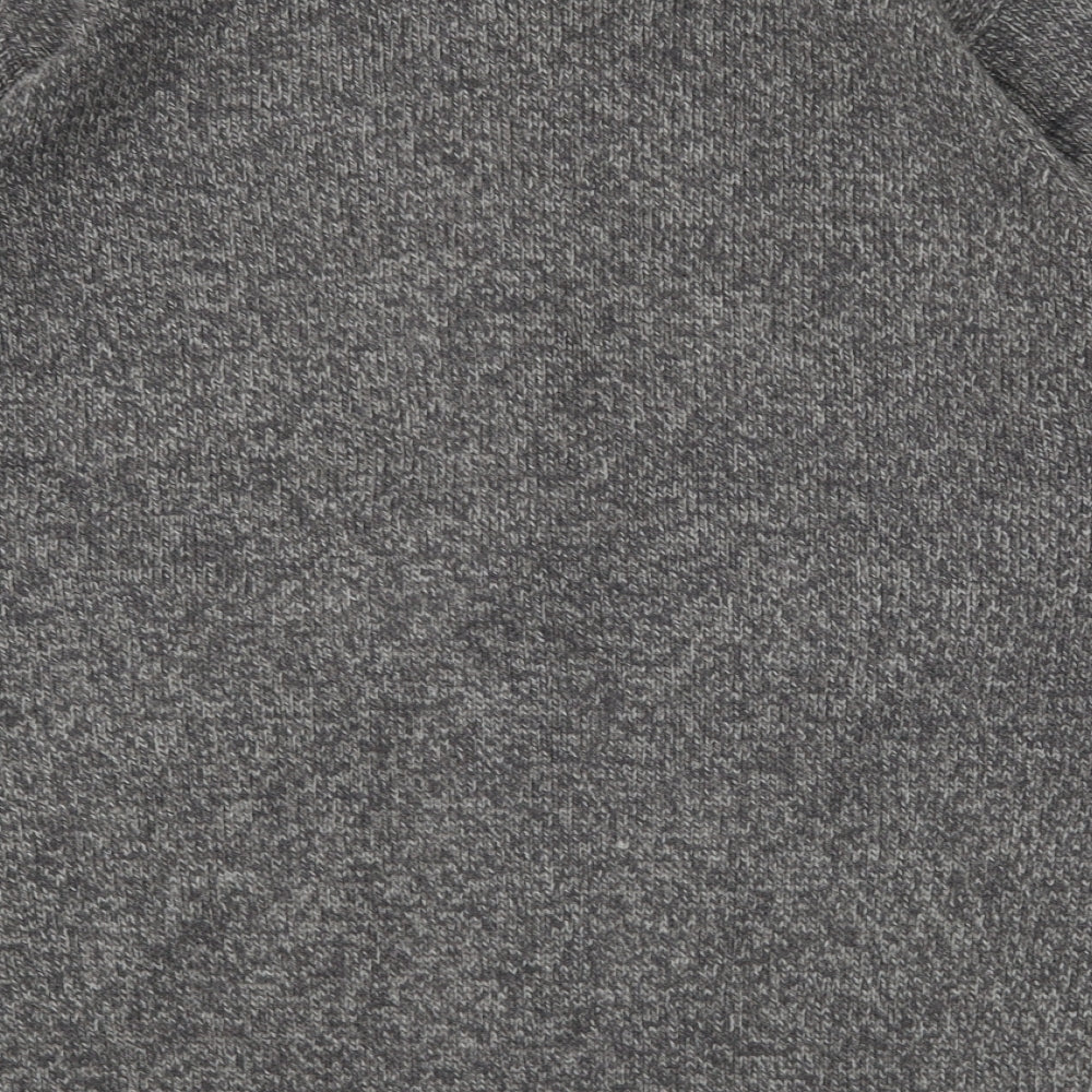 Marks and Spencer Mens Grey High Neck  Acrylic Full Zip Jumper Size XL