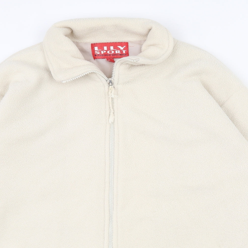 Lily sport Womens Beige  Polyester Full Zip Sweatshirt Size 8  Zip