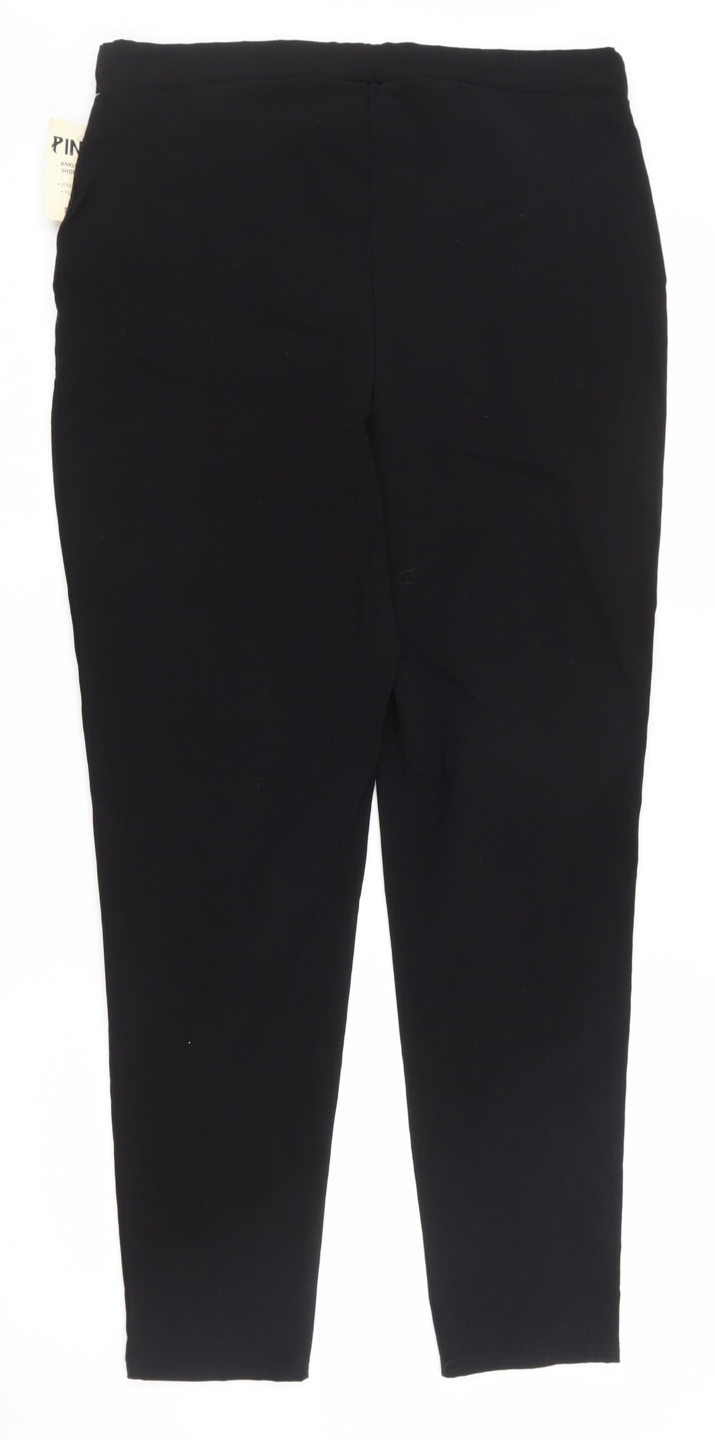 Pinns Womens Black  Viscose Capri Trousers Size 12 L27 in Regular