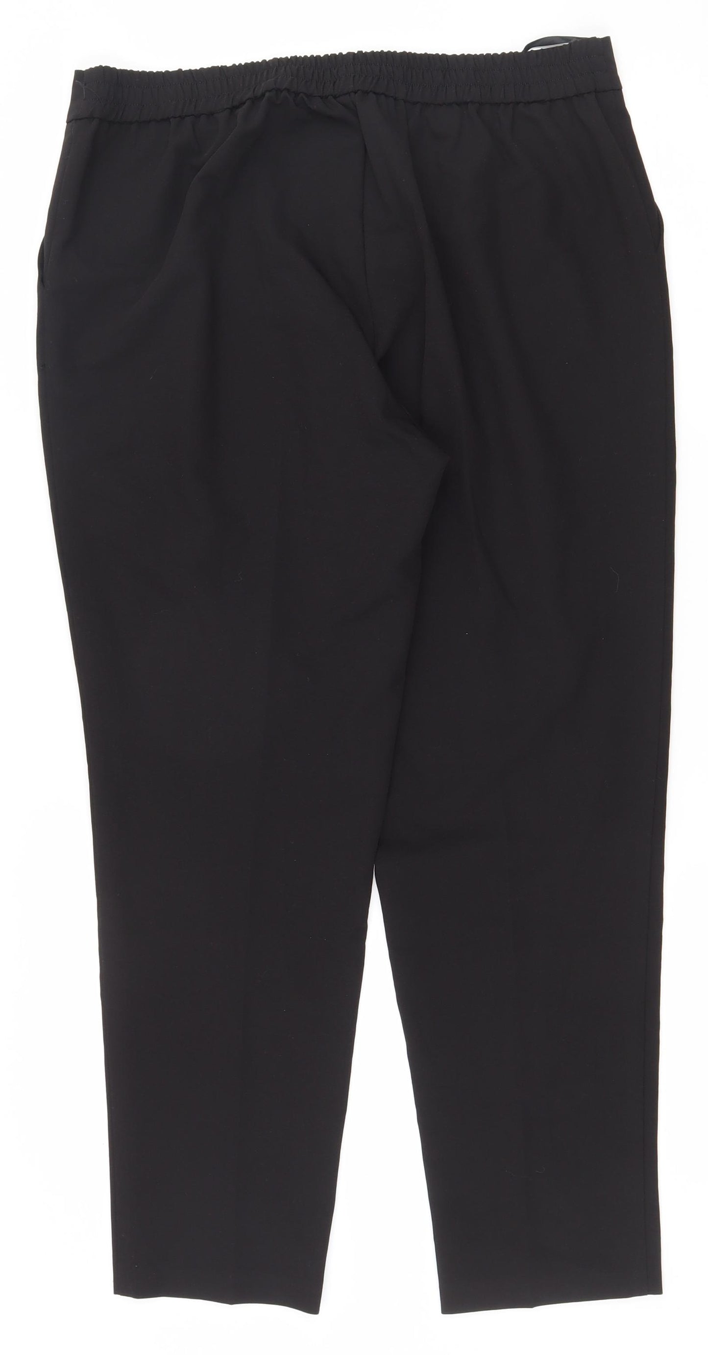 New Look Womens Black Houndstooth Polyester Capri Trousers Size 12 L26.5 in Regular