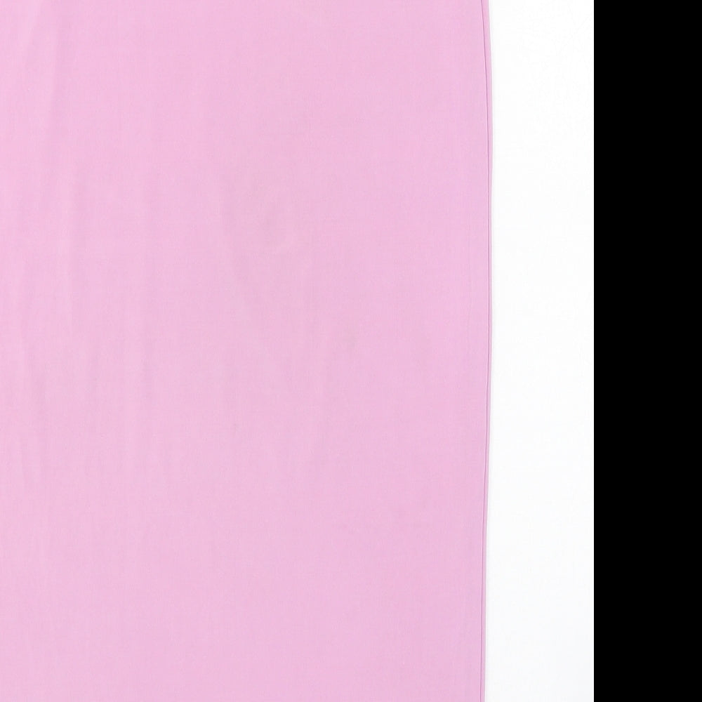 PRETTYLITTLETHING Womens Pink  Polyester Straight & Pencil Skirt Size 12