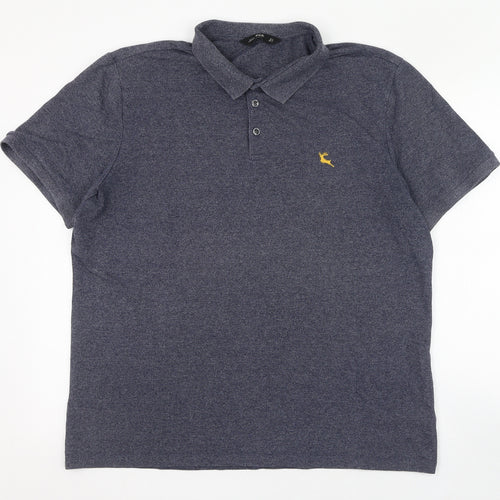 F&F Mens Blue  Cotton  Polo Size XL Collared Pullover