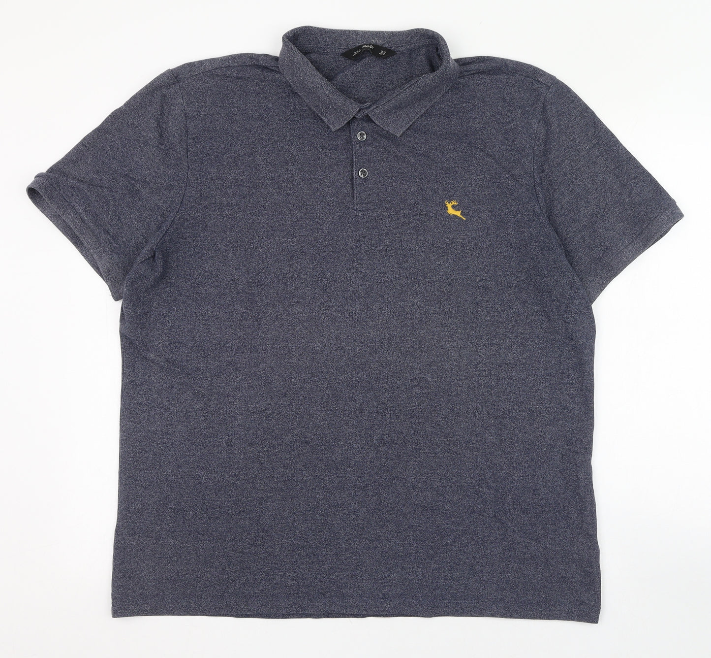 F&F Mens Blue  Cotton  Polo Size XL Collared Pullover