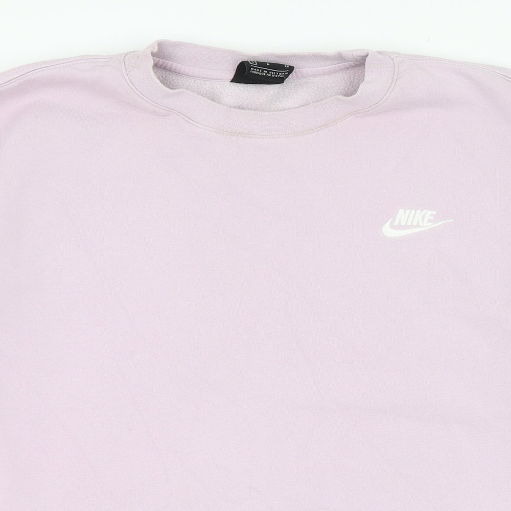 Nike Womens Pink  Cotton Pullover Sweatshirt Size S  Pullover