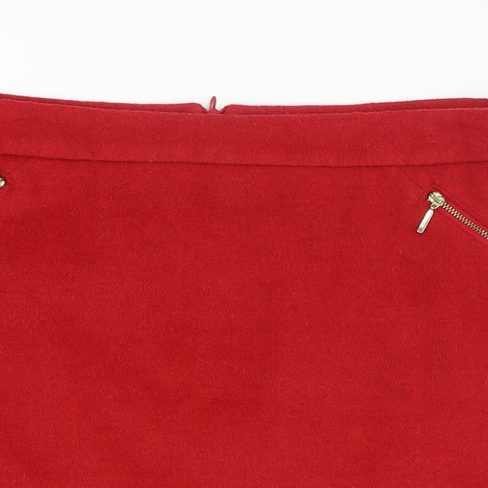 George Womens Red  Polyester Straight & Pencil Skirt Size 14   Zip