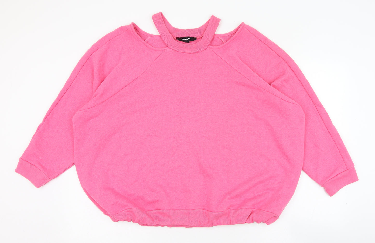 Simply Be Womens Pink  Polyester Pullover Sweatshirt Size 28  Pullover