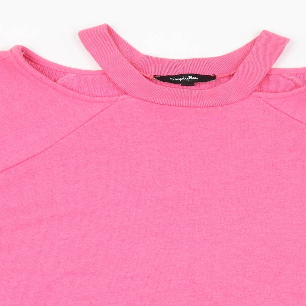 Simply Be Womens Pink  Polyester Pullover Sweatshirt Size 28  Pullover