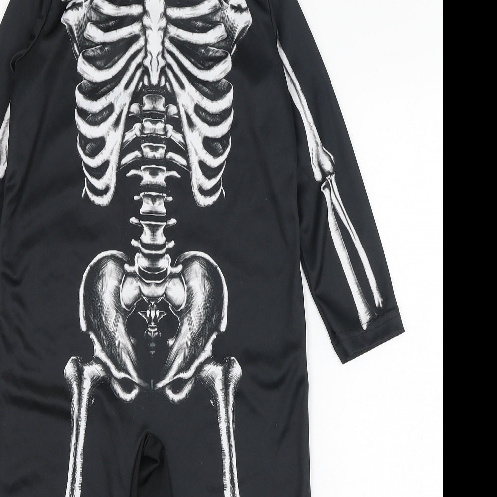 Morrisons Boys Black  Polyester  One Piece Size 3-4 Years  Hook & Loop - Sketeton, Fancy dress, Halloween, Costume