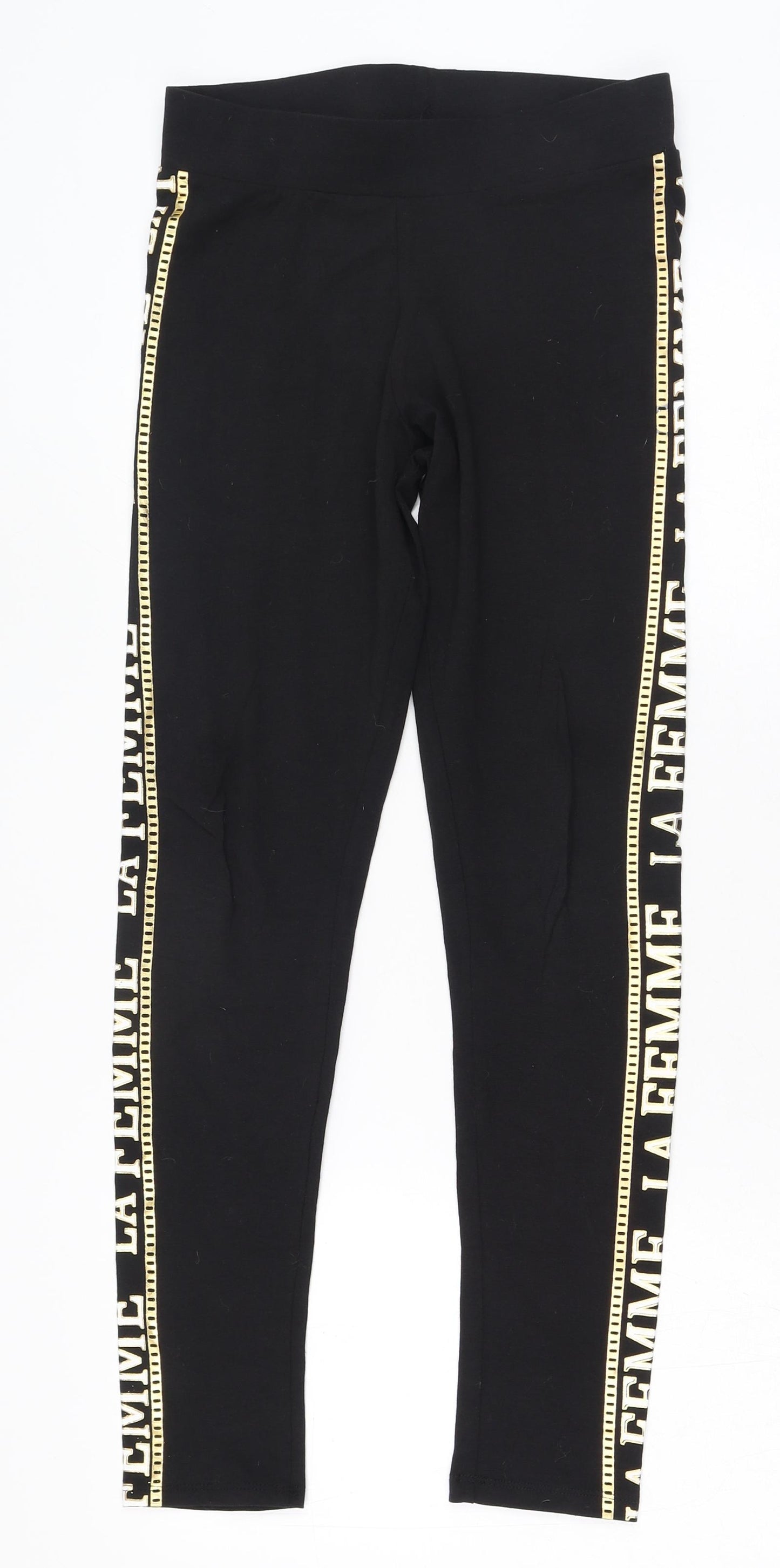 Pep&co Womens Black  Cotton Jogger Leggings Size 12 L26 in