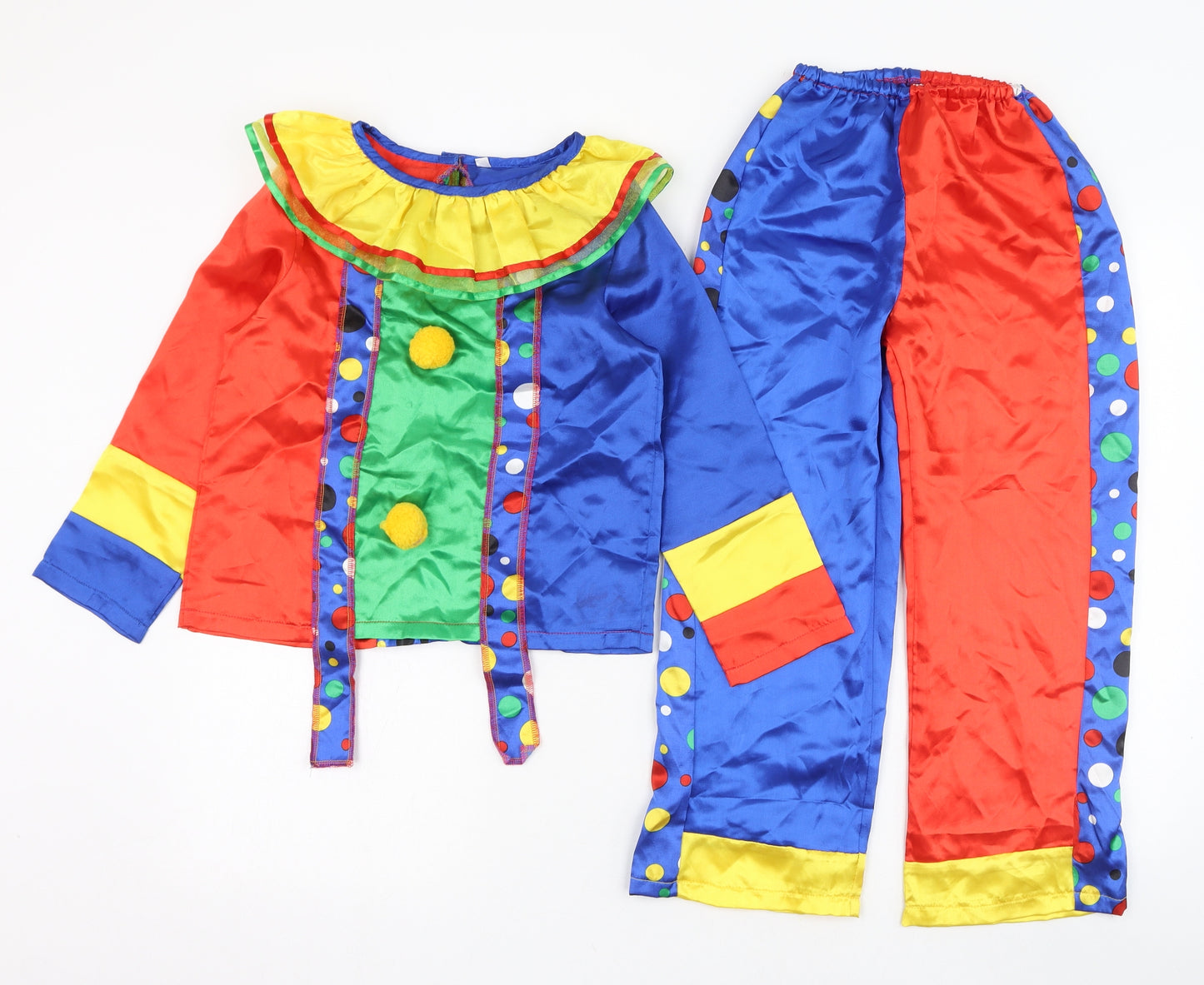 Preworn Boys Multicoloured  Polyester  Pyjama Set Size S  Hook & Loop - Clown, Halloween, Fancy dress, Costume
