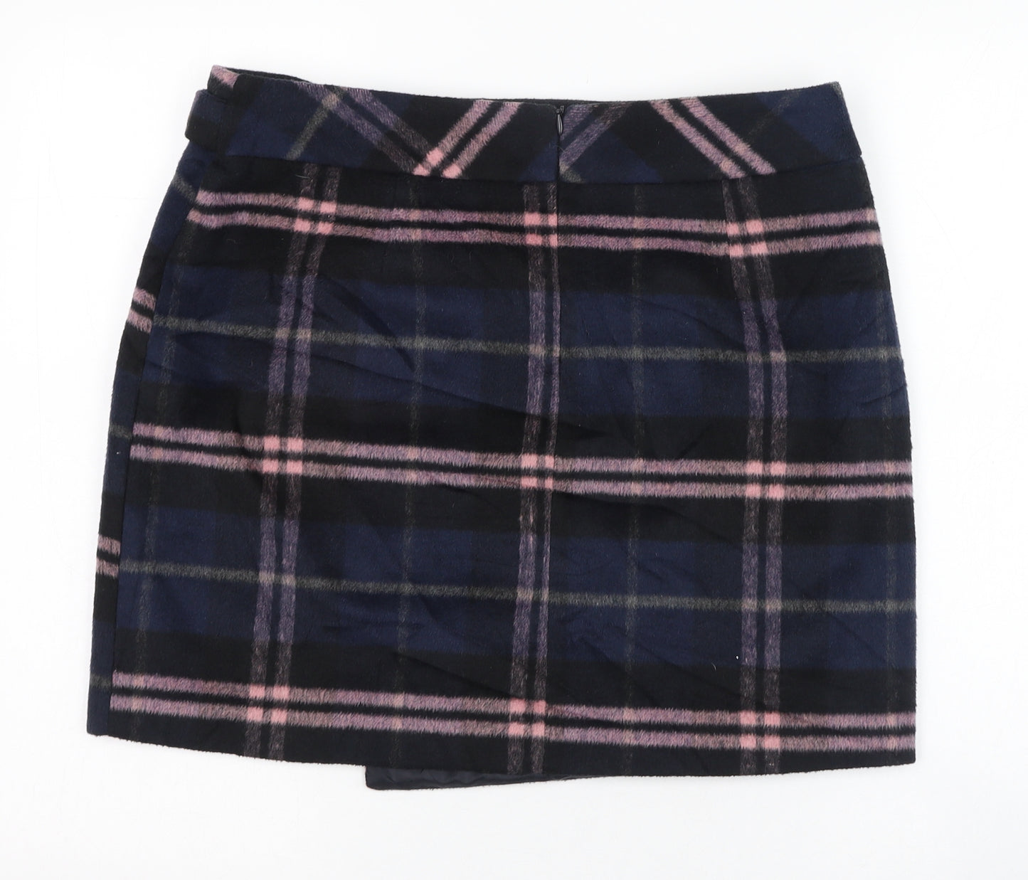 George Womens Blue Check Polyester Straight & Pencil Skirt Size 14   Zip