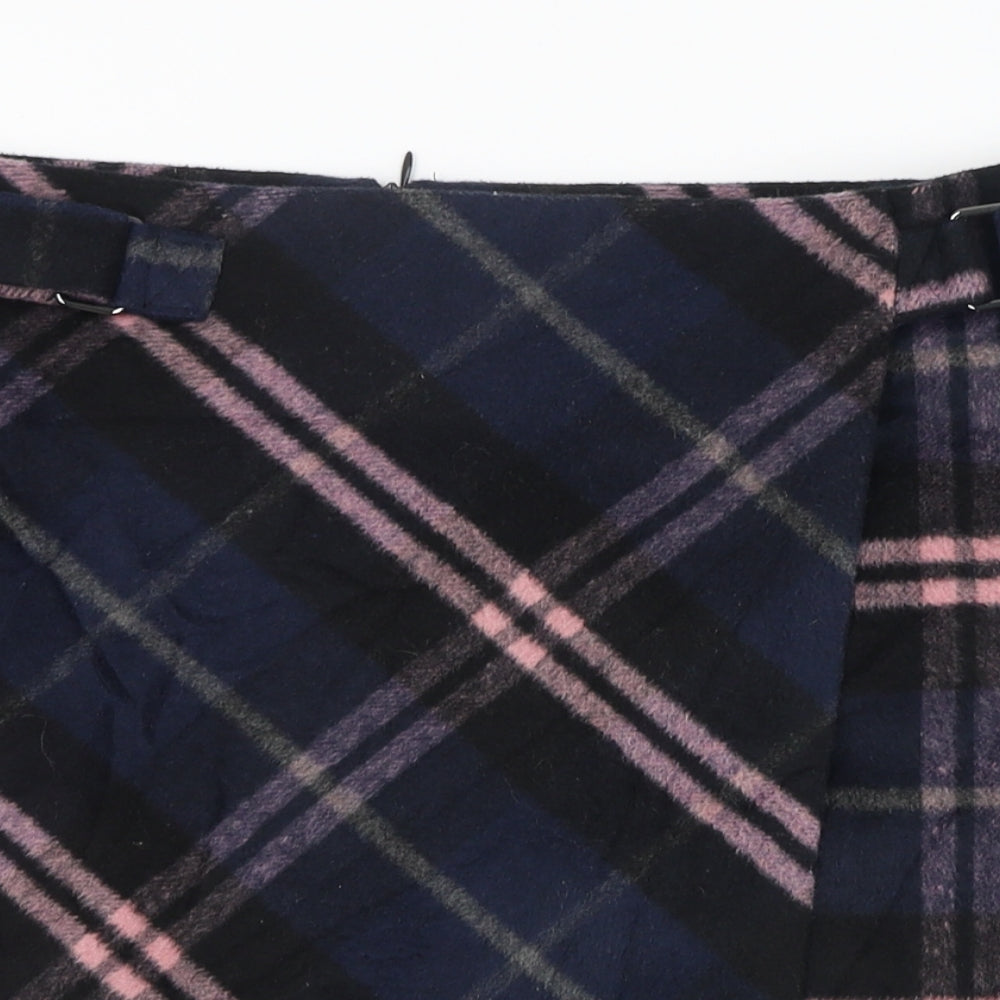 George Womens Blue Check Polyester Straight & Pencil Skirt Size 14   Zip