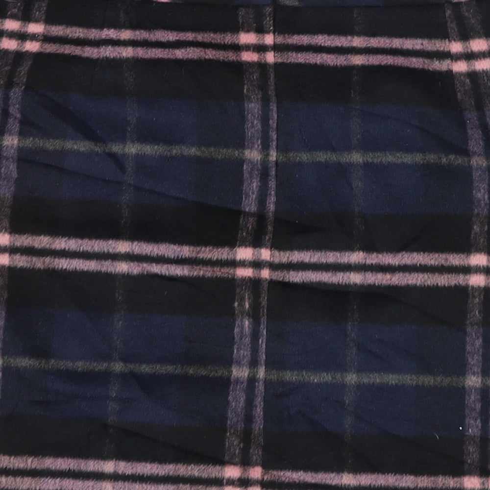 George Womens Blue Check Polyester Straight & Pencil Skirt Size 14   Zip