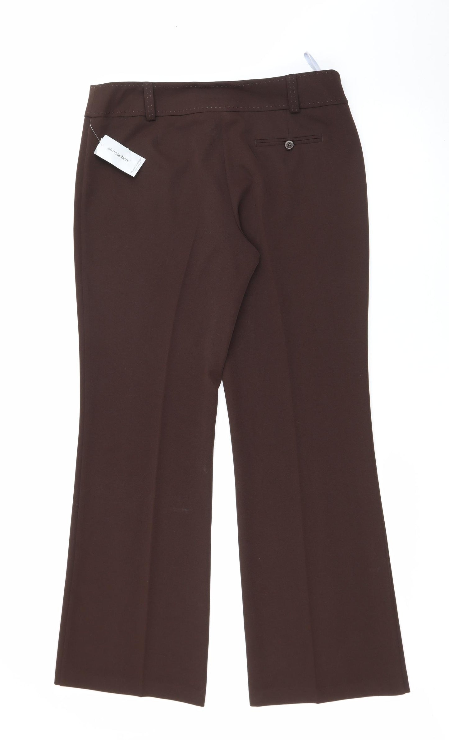 Primark Womens Brown  Polyester Trousers  Size 14 L31 in Regular Zip