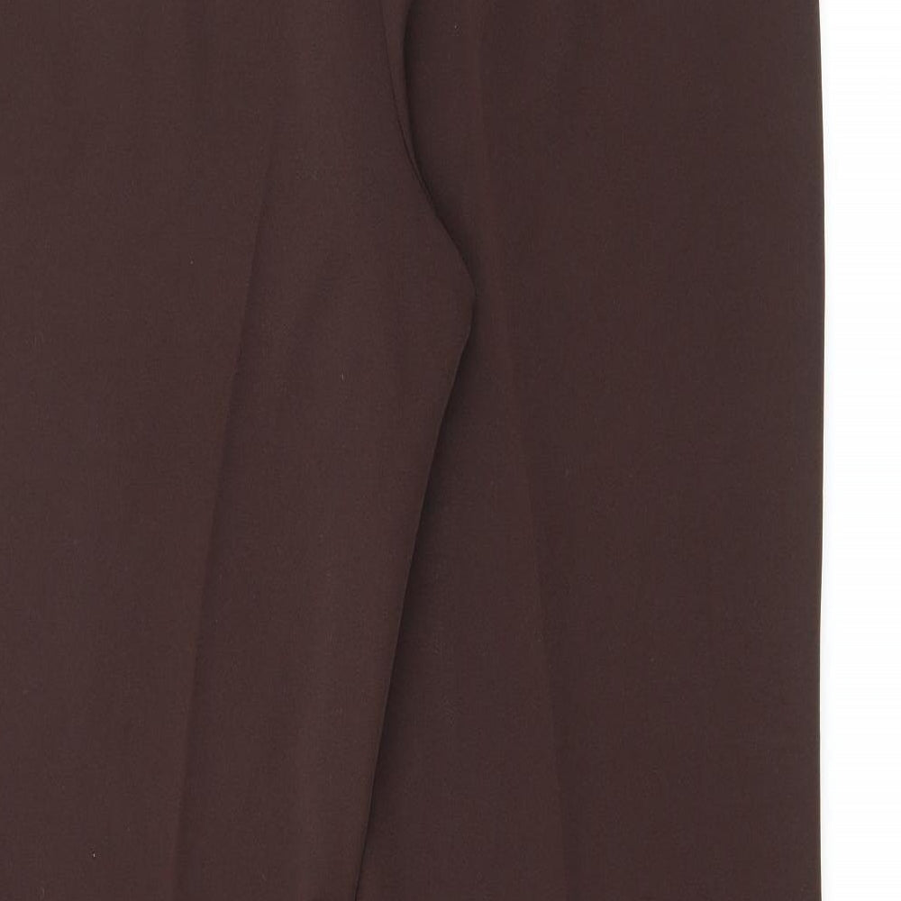 Primark Womens Brown  Polyester Trousers  Size 14 L31 in Regular Zip