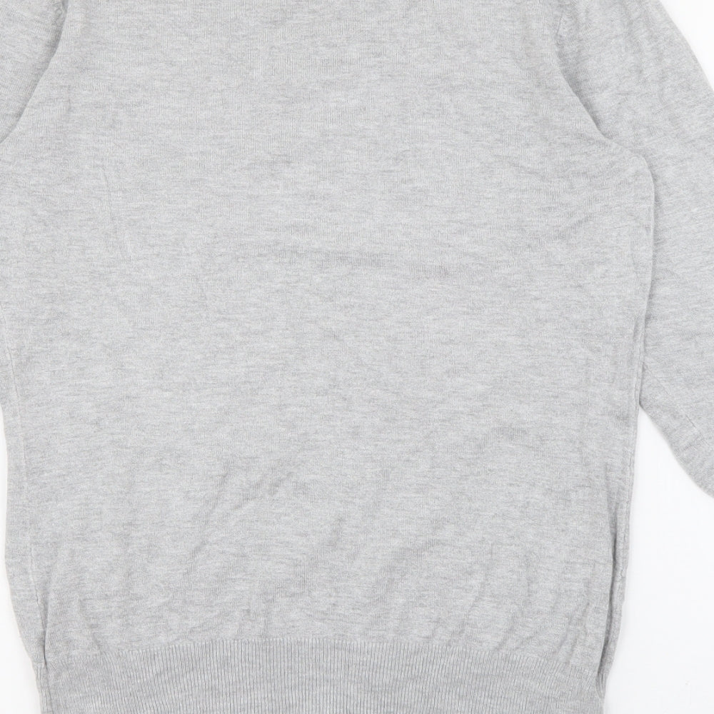 F&F Womens Grey Round Neck  Polyester Pullover Jumper Size 14