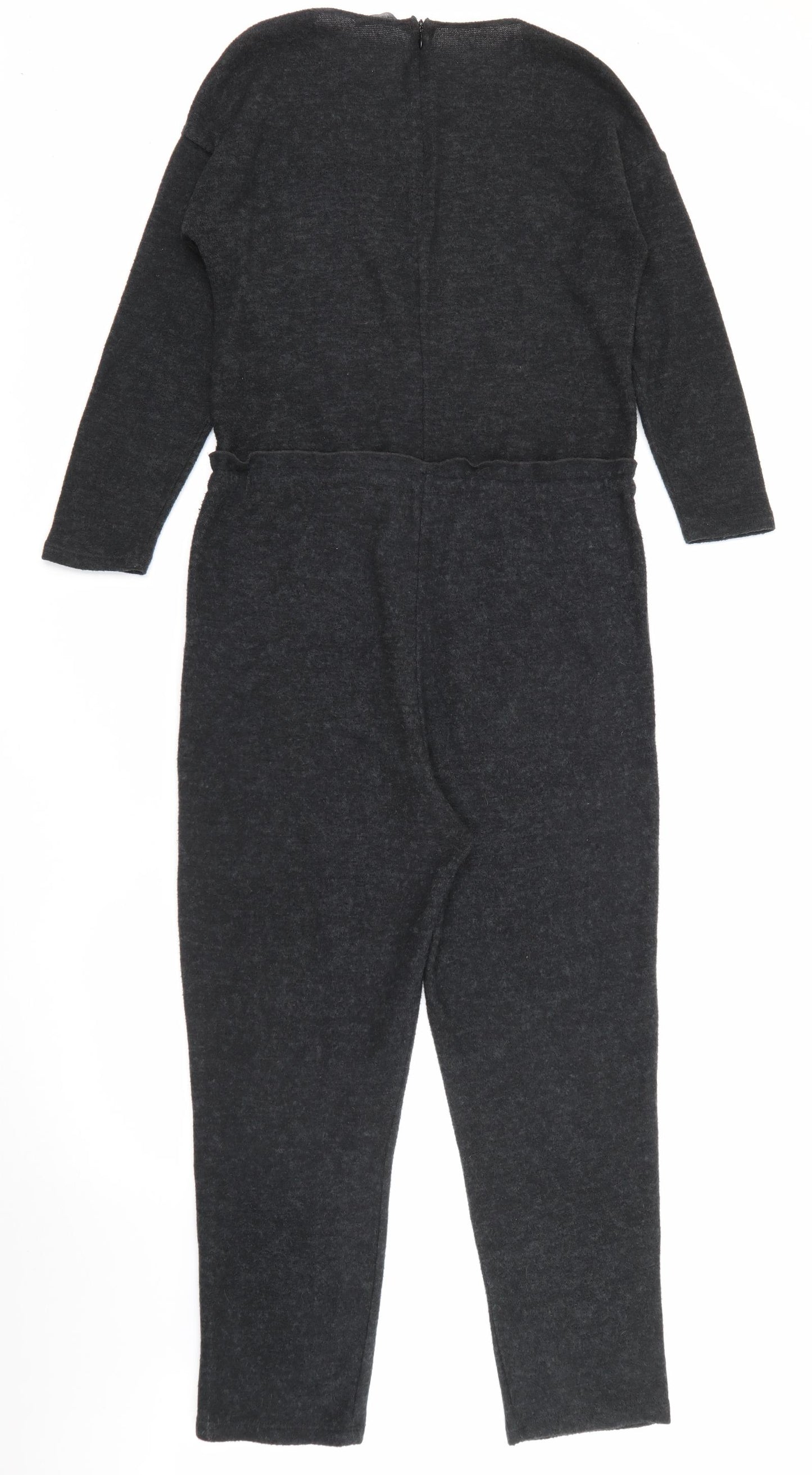 Zara Womens Grey  Polyester Jumpsuit One-Piece Size S L24 in Tie
